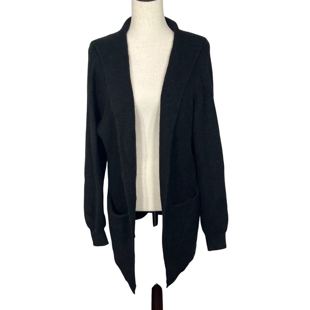 BERYLL Hooded Cardigan 100% Cashmere Black One Size Fits Most EUC